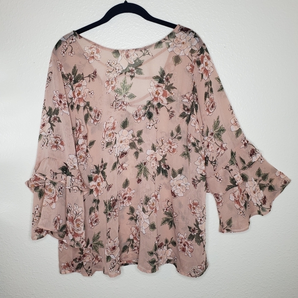 Torrid Chiffon Strapy Back Ruffle Blouse - Picture 2 of 8